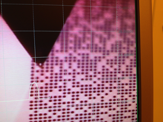 Profilometer-scan of microlens-pattern on resist-master
